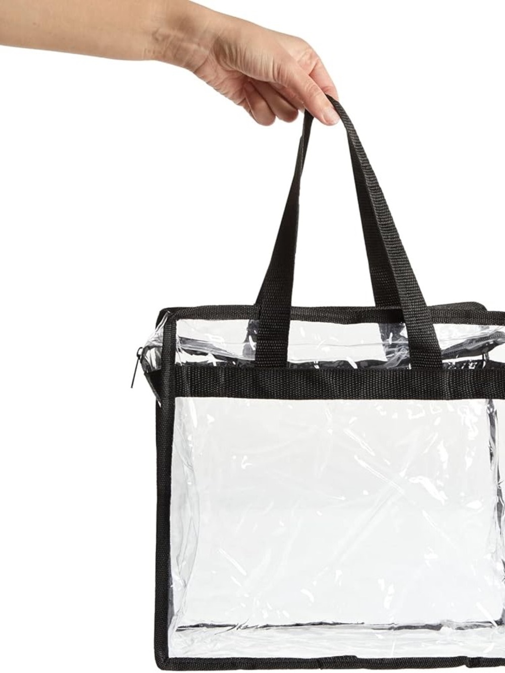 Clear Tote Bag with Black Trim - Stylish Transparent Women’s Tote